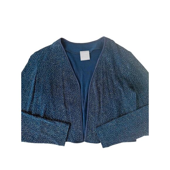 Vintage Rabbit rhinestone navy blue cardigan - size 10 - Picture 1 of 5